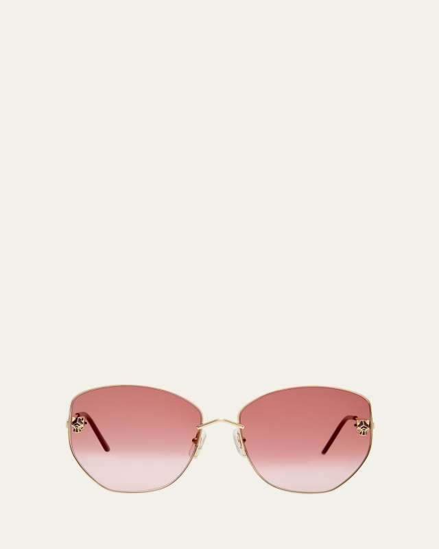 Gradient Panther Metal Butterfly Sunglasses